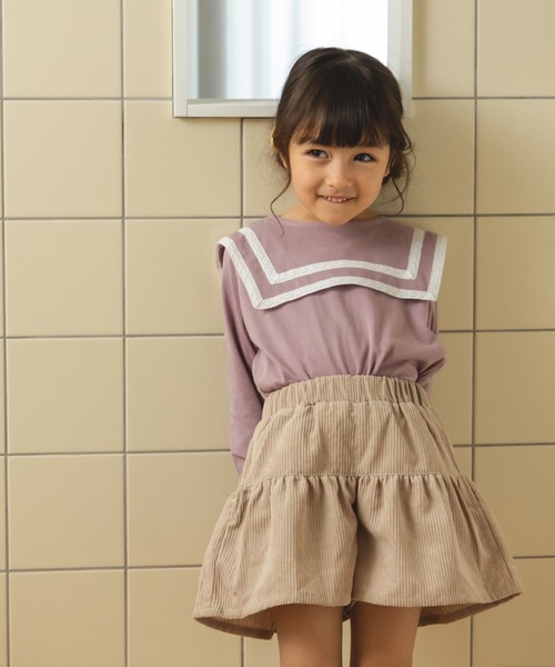 pairmanon（ペアマノン）の「コーデュロイ フリル キュロット パンツ