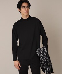 ◆【洗濯してもヘタレにくい/ON・OFF対応】プレーティングモックネックロンT