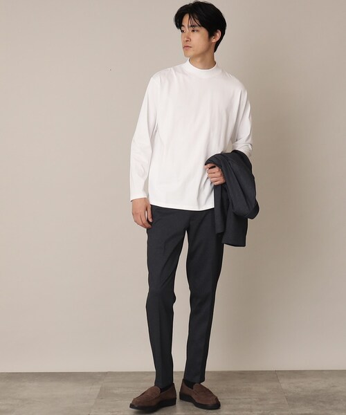 THE SHOP TK （ザ ショップ ティーケー ）の「◆【洗濯してもヘタレにくい/ON・OFF対応】プレーティングモックネックロンT（Tシャツ/カットソー・メンズ・ブラック/オフホワイト/ライトグレー・04/03/02）」の22枚目の写真