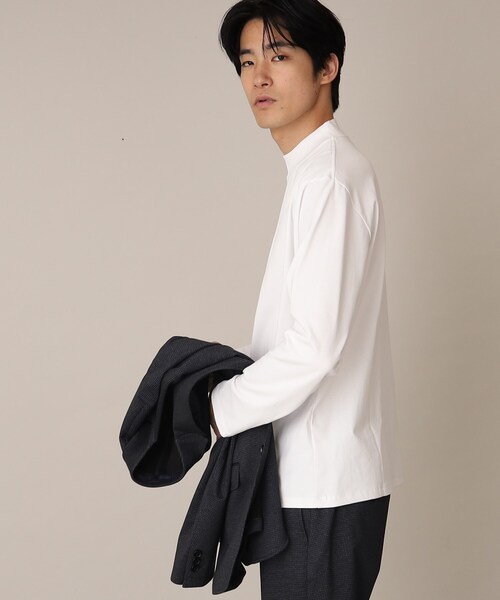 THE SHOP TK （ザ ショップ ティーケー ）の「◆【洗濯してもヘタレにくい/ON・OFF対応】プレーティングモックネックロンT（Tシャツ/カットソー・メンズ・ブラック/オフホワイト/ライトグレー・04/03/02）」の21枚目の写真