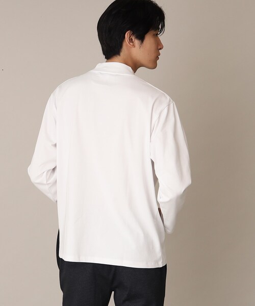 THE SHOP TK （ザ ショップ ティーケー ）の「◆【洗濯してもヘタレにくい/ON・OFF対応】プレーティングモックネックロンT（Tシャツ/カットソー・メンズ・ブラック/オフホワイト/ライトグレー・04/03/02）」の20枚目の写真