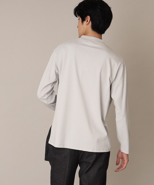 THE SHOP TK （ザ ショップ ティーケー ）の「◆【洗濯してもヘタレにくい/ON・OFF対応】プレーティングモックネックロンT（Tシャツ/カットソー・メンズ・ブラック/オフホワイト/ライトグレー・04/03/02）」の17枚目の写真
