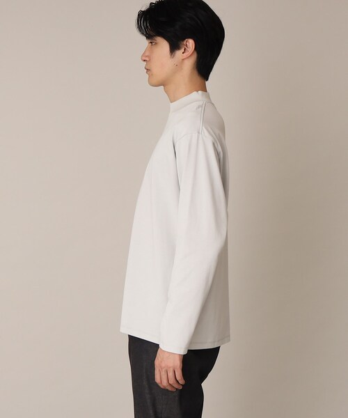 THE SHOP TK （ザ ショップ ティーケー ）の「◆【洗濯してもヘタレにくい/ON・OFF対応】プレーティングモックネックロンT（Tシャツ/カットソー・メンズ・ブラック/オフホワイト/ライトグレー・04/03/02）」の6枚目の写真