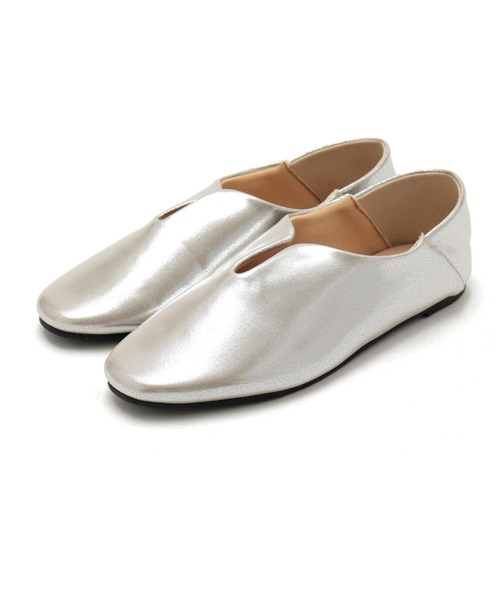 SOROTTO（ソロット）の「ふかふかインソール/スリットデザインの2wayぺたんこフラットソールシューズ/バブーシュ（パンプス・レディース・ブラウン/ブルー/ゴールド/サーモンピンク/ブラック・23.5cm/24.0cm/24.5cm/22.0cm/25.0cm/22.5cm/23.0cm）」の13枚目の写真