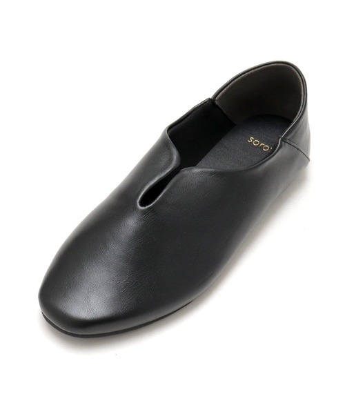 SOROTTO（ソロット）の「ふかふかインソール/スリットデザインの2wayぺたんこフラットソールシューズ/バブーシュ（パンプス・レディース・ブラウン/ブルー/ゴールド/サーモンピンク/ブラック・23.5cm/24.0cm/24.5cm/22.0cm/25.0cm/22.5cm/23.0cm）」の19枚目の写真