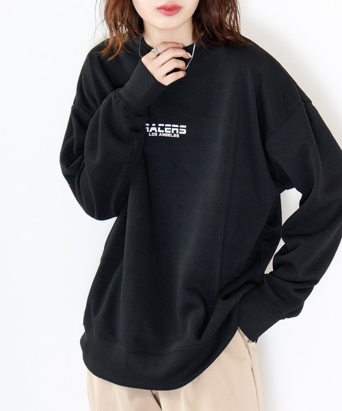 FUNALIVE（ファンアライブ）の「Fleece lining print loose fit sweatshirt / 裏起毛プリント ルーズフィットスウェット unisex（スウェット・メンズ・ブラック系/チャコールグレー/チャコール/ブラック系1/ホワイト系/ベージュ/杢グレー/ブラック/ネイビー/ブラック系2/ネイビー系/ダークグレー/ブラック系4/ベージュ系/ブラック系3/グレー系1/ホワイト/ホワイト系2・XL/L/M）」の5枚目の写真