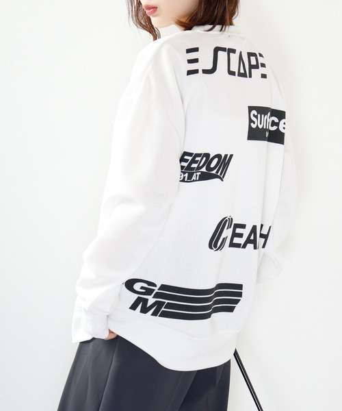FUNALIVE（ファンアライブ）の「Fleece lining print loose fit sweatshirt / 裏起毛プリント ルーズフィットスウェット unisex（スウェット・メンズ・ブラック系/チャコールグレー/チャコール/ブラック系1/ホワイト系/ベージュ/杢グレー/ブラック/ネイビー/ブラック系2/ネイビー系/ダークグレー/ブラック系4/ベージュ系/ブラック系3/グレー系1/ホワイト/ホワイト系2・XL/L/M）」の21枚目の写真