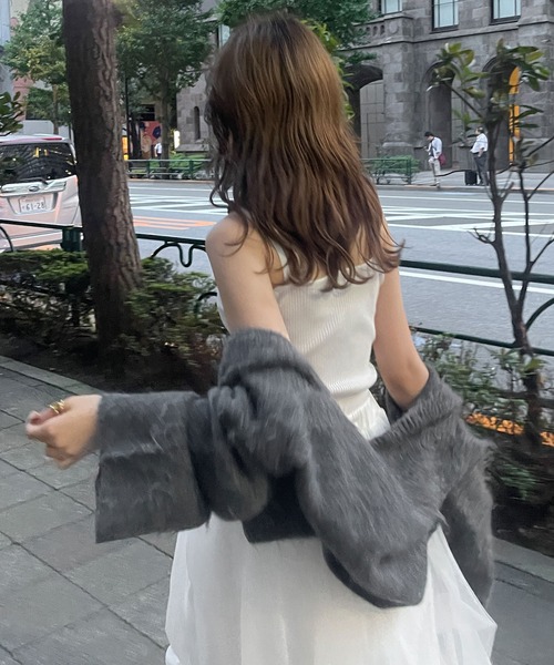 Ambre Ciel（アンブルシエル）の「クロップドシャギーニットカーディガン／【WEB/EC限定商品】（カーディガン/ボレロ・レディース・ライトグリーン/オフホワイト/チャコールグレー・FREE）」の20枚目の写真