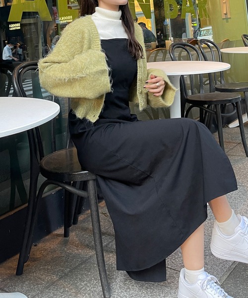 Ambre Ciel（アンブルシエル）の「クロップドシャギーニットカーディガン／【WEB/EC限定商品】（カーディガン/ボレロ・レディース・ライトグリーン/オフホワイト/チャコールグレー・FREE）」の11枚目の写真