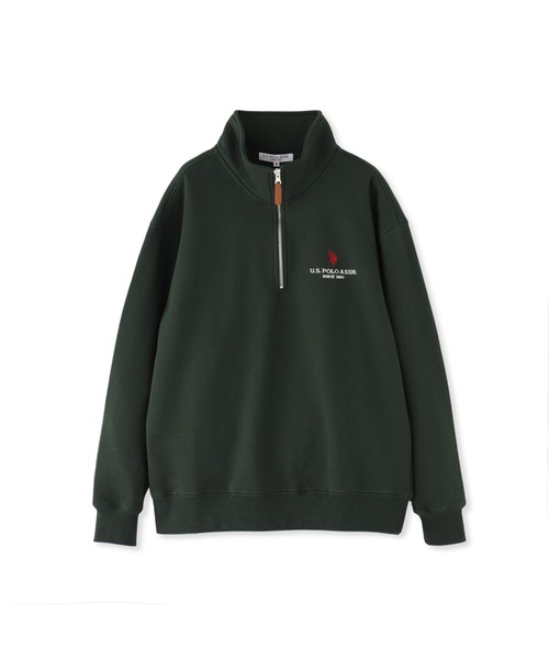 U.S. POLO ASSN.（ユーエスポロアッスン）の「U.S. POLO ASSN.　ユニセックス 裏起毛 ハーフジップ スウェット（スウェット・レディース・オフホワイト/ダークグリーン/ブラック・M/L）」の18枚目の写真