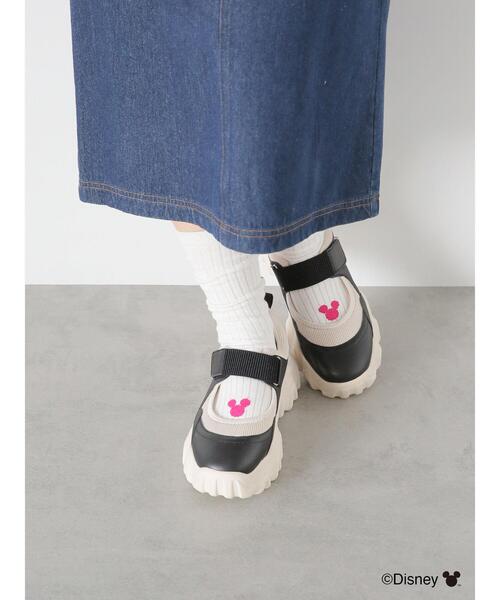 ehka sopo（エヘカソポ）の「【Disney】ミッキー/ラメロゴリブソックス（ソックス/靴下・レディース・グリーン/レッド・F）」の4枚目の写真