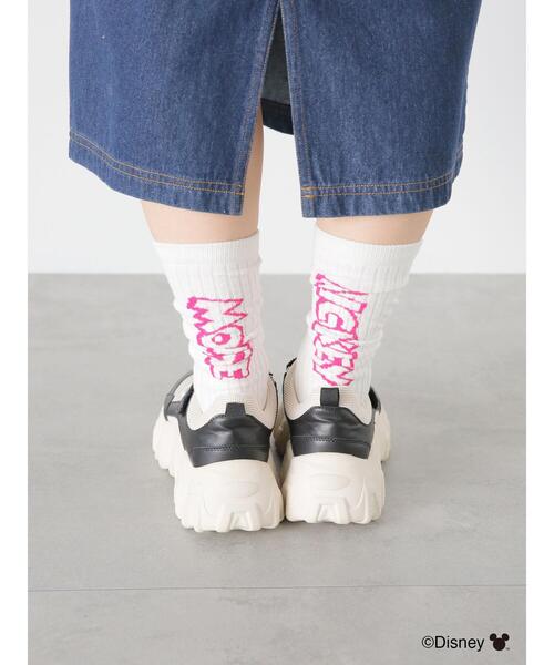 ehka sopo（エヘカソポ）の「【Disney】ミッキー/ラメロゴリブソックス（ソックス/靴下・レディース・グリーン/レッド・F）」の6枚目の写真