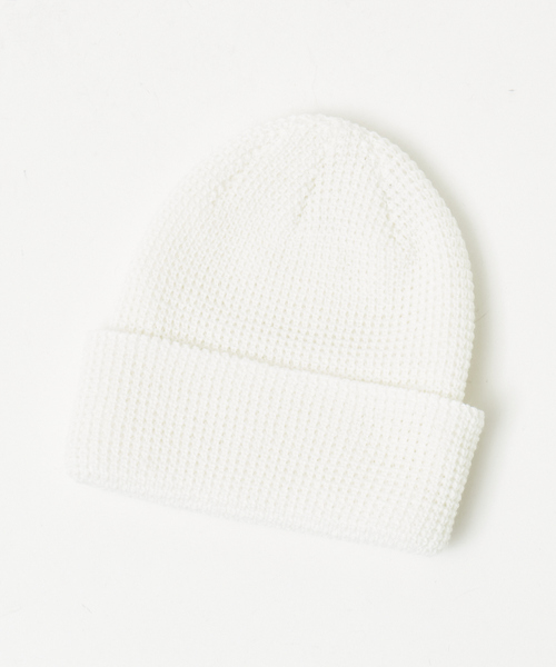 RIVER UP(リバーアップ)の「<BASIQUENTI>【丸洗いOK】ユニセックス ワッフル編み ニットキャップ(ニットキャップ/ビーニー・メンズ・ブラック/グレー/オフホワイト/イエロー/オレンジ/グリーン/ライトベージュ・フリー)」の2枚目の写真