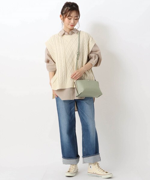 one'sterrace(ワンズテラス)の「【ワンズテラス別注】Legato Largo かるいかばんショルダー(ショルダーバッグ・レディース・ダークグレー/ライトグリーン/ブラウン系・99)」の16枚目の写真