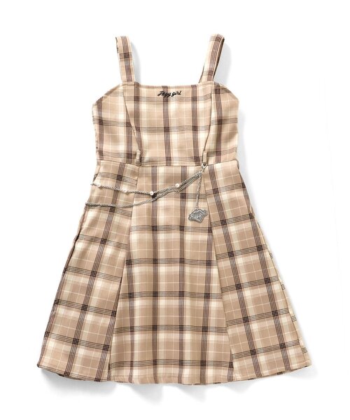 algy（アルジー）の「【フォーマル対応】チェーン付きジャンスカ（ジャンパースカート・キッズ・ベージュ/グレー・MEDIUM/X-SMALL/SMALL/XX-SMALL）」の9枚目の写真