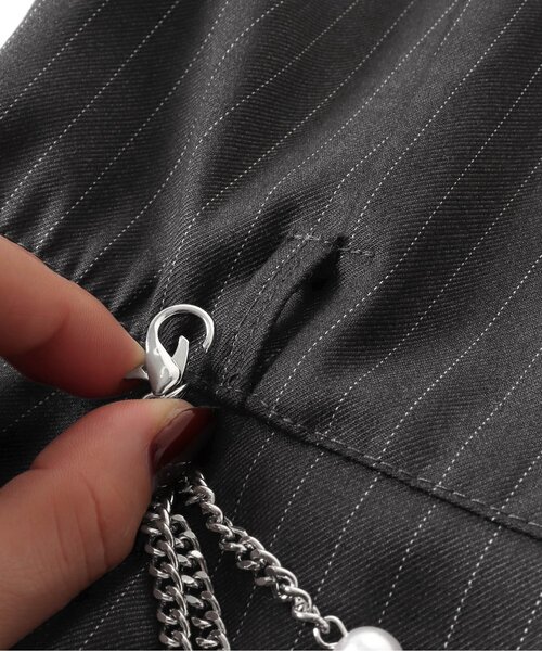 algy（アルジー）の「【フォーマル対応】チェーン付きジャンスカ（ジャンパースカート・キッズ・ベージュ/グレー・MEDIUM/X-SMALL/SMALL/XX-SMALL）」の18枚目の写真