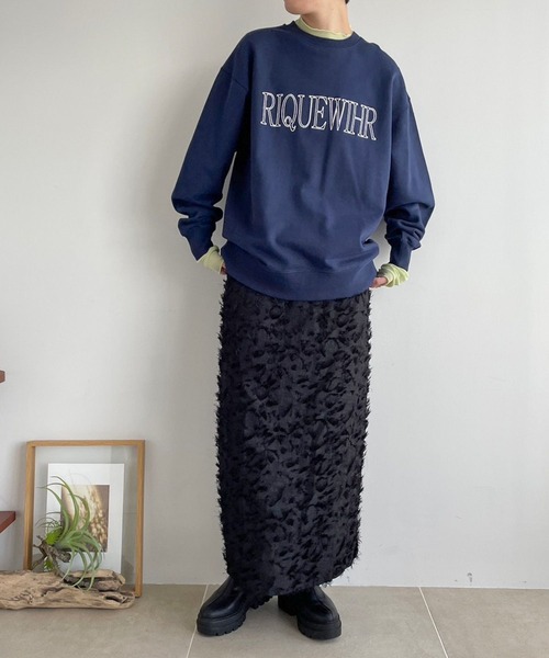 LOWRYS FARM（ローリーズファーム）の「ジャガードラップスカート　988565（スカート・レディース・アイボリー/ブラック・LONG/SHORT）」の12枚目の写真