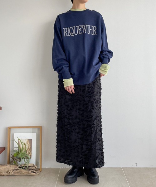 LOWRYS FARM（ローリーズファーム）の「ジャガードラップスカート　988565（スカート・レディース・アイボリー/ブラック・LONG/SHORT）」の14枚目の写真