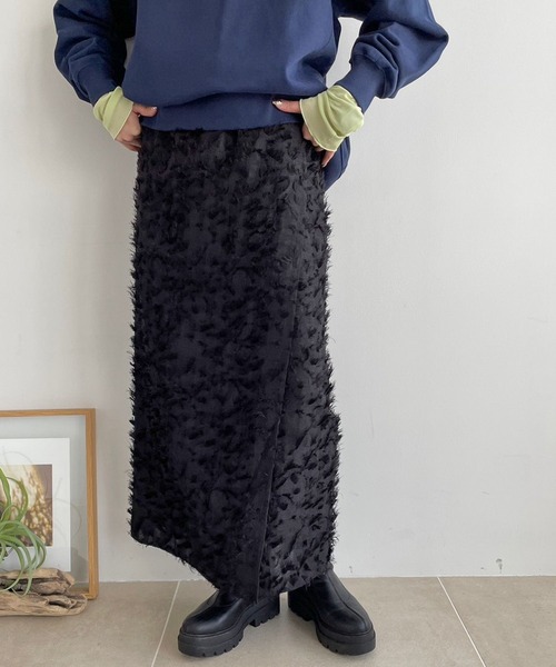 LOWRYS FARM（ローリーズファーム）の「ジャガードラップスカート　988565（スカート・レディース・アイボリー/ブラック・LONG/SHORT）」の15枚目の写真