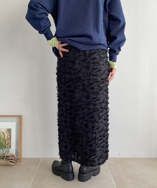 LOWRYS FARM（ローリーズファーム）の「ジャガードラップスカート　988565（スカート・レディース・アイボリー/ブラック・LONG/SHORT）」の16枚目の写真