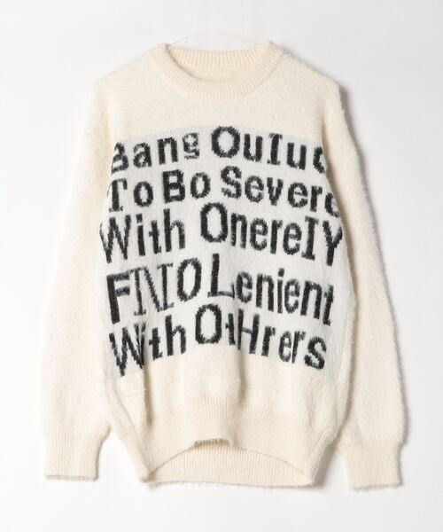 ROOPTOKYO（ループトウキョウ）の「▲レタリングシャギーニット（ニット/セーター・メンズ・ブラック/アイボリー/ブラック系その他/ホワイト系その他2・L/2XL/XL）」の2枚目の写真