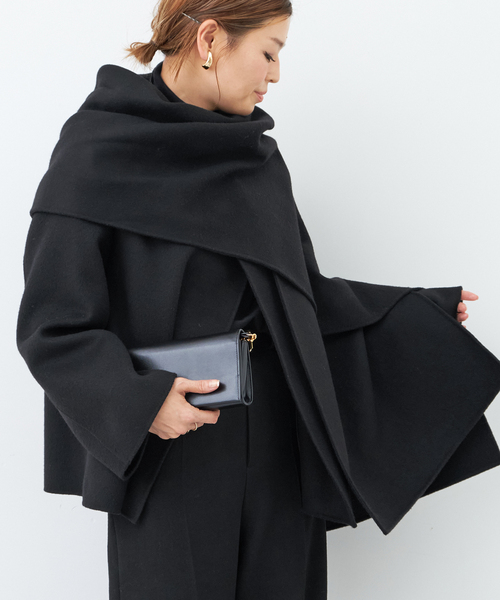 Deuxieme Classe（ドゥーズィエムクラス）の「Dutstanding Coat（ノーカラーコート・レディース・ブラック・FREE）」の2枚目の写真