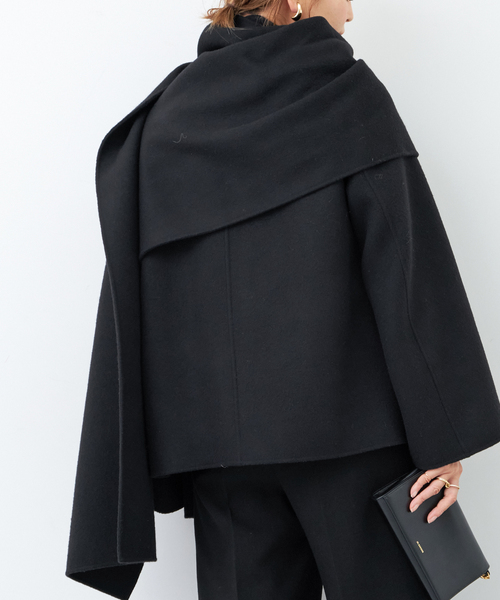 Deuxieme Classe（ドゥーズィエムクラス）の「Dutstanding Coat（ノーカラーコート・レディース・ブラック・FREE）」の3枚目の写真
