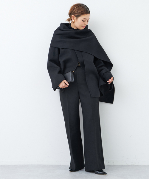 Deuxieme Classe（ドゥーズィエムクラス）の「Dutstanding Coat（ノーカラーコート・レディース・ブラック・FREE）」の4枚目の写真