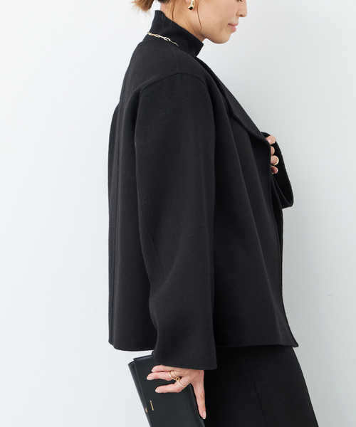 Deuxieme Classe（ドゥーズィエムクラス）の「Dutstanding Coat（ノーカラーコート・レディース・ブラック・FREE）」の8枚目の写真