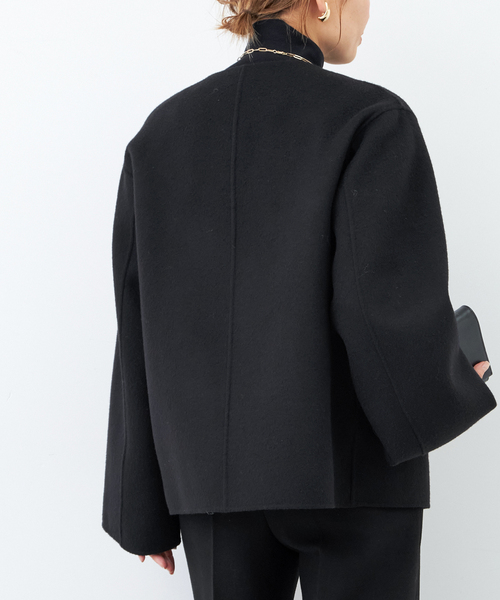 Deuxieme Classe（ドゥーズィエムクラス）の「Dutstanding Coat（ノーカラーコート・レディース・ブラック・FREE）」の9枚目の写真