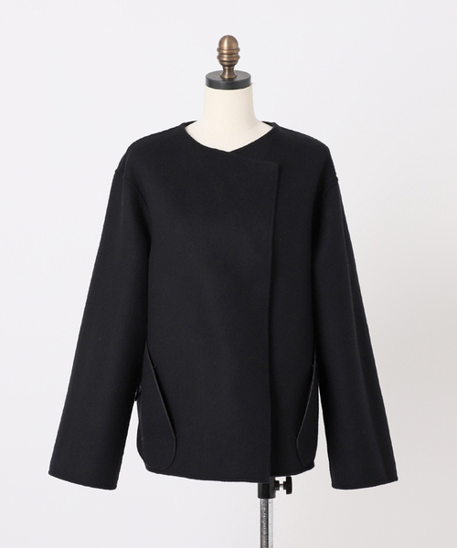 Deuxieme Classe（ドゥーズィエムクラス）の「Dutstanding Coat（ノーカラーコート・レディース・ブラック・FREE）」の20枚目の写真