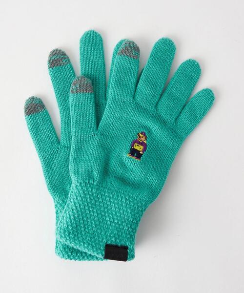 green label relaxing（グリーンレーベルリラクシング）の「【別注】＜INFIELDER DESIGN ＞BEAR グローブ 手袋 -タッチパネル対応-（手袋・レディース・ライム/ベージュ/ナチュラル/ライトグレー/ダークグレー・FREE）」の5枚目の写真