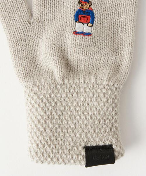 green label relaxing（グリーンレーベルリラクシング）の「【別注】＜INFIELDER DESIGN ＞BEAR グローブ 手袋 -タッチパネル対応-（手袋・レディース・ライム/ベージュ/ナチュラル/ライトグレー/ダークグレー・FREE）」の10枚目の写真