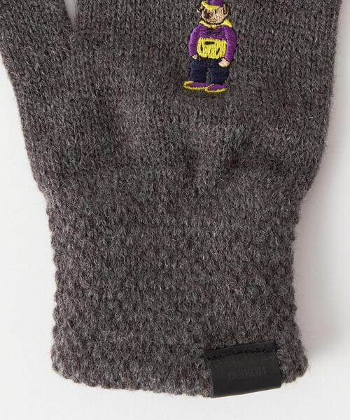 green label relaxing（グリーンレーベルリラクシング）の「【別注】＜INFIELDER DESIGN ＞BEAR グローブ 手袋 -タッチパネル対応-（手袋・レディース・ライム/ベージュ/ナチュラル/ライトグレー/ダークグレー・FREE）」の13枚目の写真