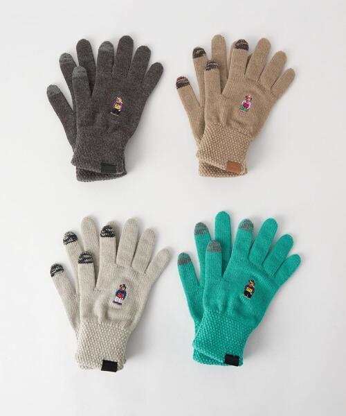 green label relaxing（グリーンレーベルリラクシング）の「【別注】＜INFIELDER DESIGN ＞BEAR グローブ 手袋 -タッチパネル対応-（手袋・レディース・ライム/ベージュ/ナチュラル/ライトグレー/ダークグレー・FREE）」の19枚目の写真