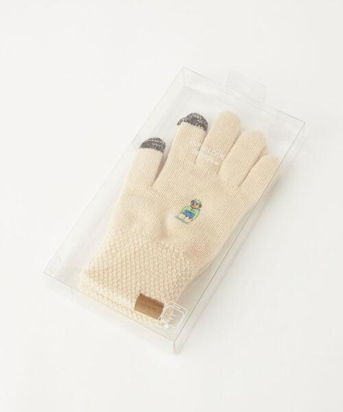 green label relaxing（グリーンレーベルリラクシング）の「【別注】＜INFIELDER DESIGN ＞BEAR グローブ 手袋 -タッチパネル対応-（手袋・レディース・ライム/ベージュ/ナチュラル/ライトグレー/ダークグレー・FREE）」の20枚目の写真