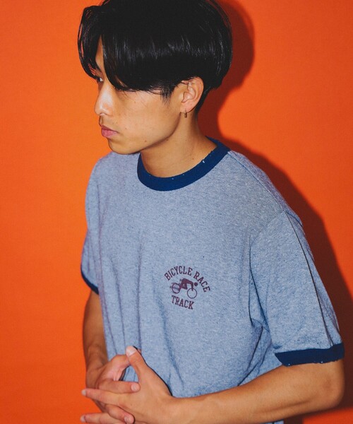 BEAMS(ビームス)の「BEAMS / プリント リンガー Tシャツ(Tシャツ/カットソー・メンズ・ブラック/ネイビー・S/M/XL/L)」の7枚目の写真