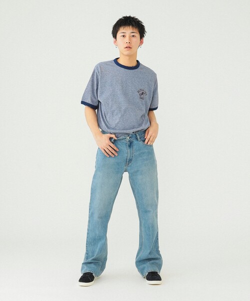 BEAMS(ビームス)の「BEAMS / プリント リンガー Tシャツ(Tシャツ/カットソー・メンズ・ブラック/ネイビー・S/M/XL/L)」の8枚目の写真