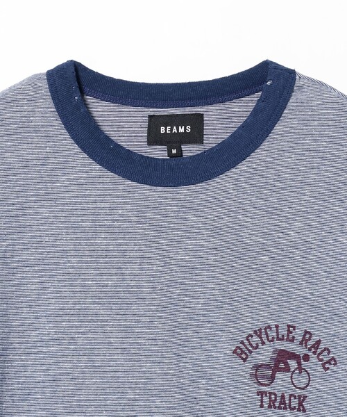 BEAMS(ビームス)の「BEAMS / プリント リンガー Tシャツ(Tシャツ/カットソー・メンズ・ブラック/ネイビー・S/M/XL/L)」の15枚目の写真