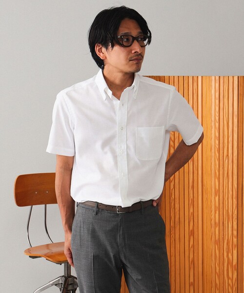 BEAMS F（ビームスエフ）の「BEAMS F / COOLMAX(R) オックスフォード ボタンダウンシャツ（ビジネスシャツ・メンズ・ホワイト/サックスブルー・X-LARGE/LARGE/MEDIUM/SMALL）」の6枚目の写真