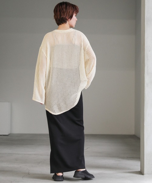 select MOCA（セレクトモカ）の「スタンドカラーメッシュトップス（T