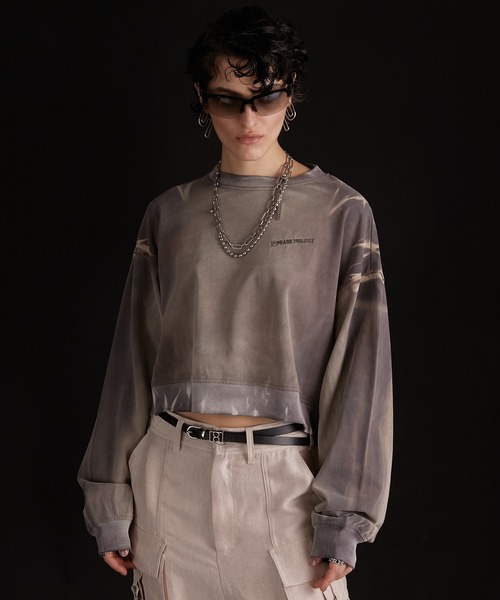 PRANK PROJECT（プランクプロジェクト）の「スプレーダイロンTEE / Spray Dyed Long Sleeve Tee（Tシャツ/カットソー・レディース・ベージュ/ピンク/ブラック・FREE）」の2枚目の写真