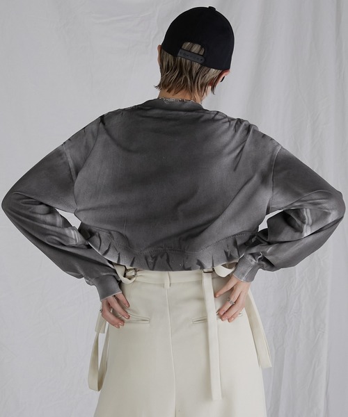 PRANK PROJECT（プランクプロジェクト）の「スプレーダイロンTEE / Spray Dyed Long Sleeve Tee（Tシャツ/カットソー・レディース・ベージュ/ピンク/ブラック・FREE）」の9枚目の写真