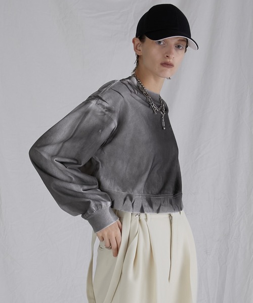 PRANK PROJECT（プランクプロジェクト）の「スプレーダイロンTEE / Spray Dyed Long Sleeve Tee（Tシャツ/カットソー・レディース・ベージュ/ピンク/ブラック・FREE）」の10枚目の写真