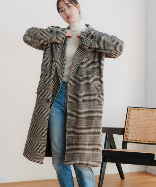 LIENCOEUR（リアンクール）の「チェックオーバーロングコート