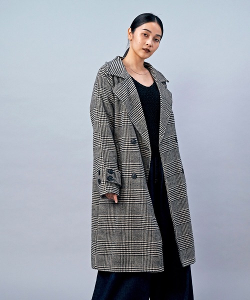 LIENCOEUR（リアンクール）の「チェックオーバーロングコート