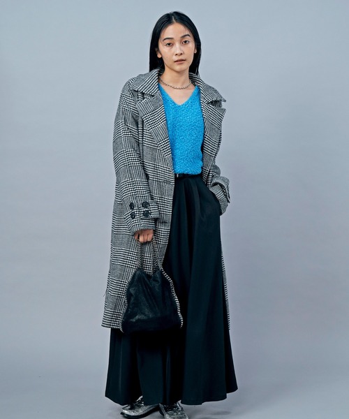 LIENCOEUR(リアンクール)の「チェックオーバーロングコート(チェスターコート・レディース・ブラック/ブラウン・FREE)」の10枚目の写真