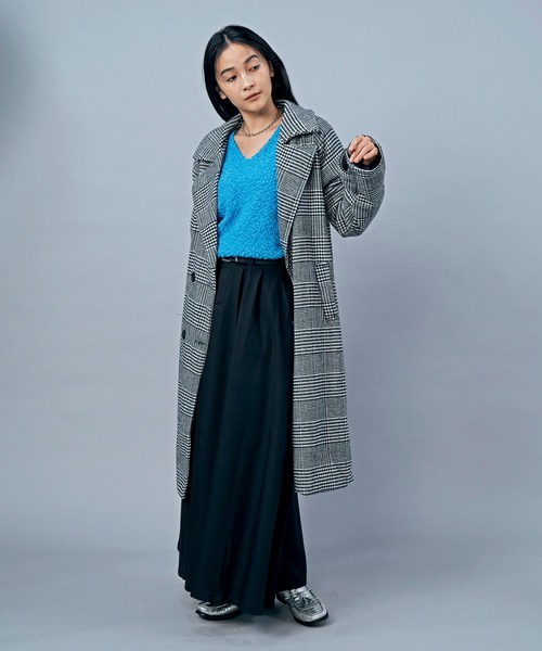 LIENCOEUR(リアンクール)の「チェックオーバーロングコート(チェスターコート・レディース・ブラック/ブラウン・FREE)」の6枚目の写真