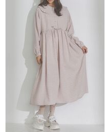 merry jenny | bear刺繍ギンガムワンピース(ワンピース)