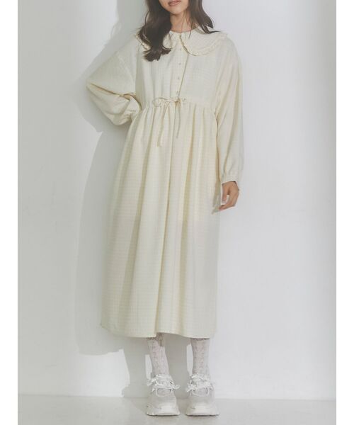 merry jenny（メリージェニー）の「bear刺繍ｷﾞﾝｶﾞﾑﾜﾝﾋﾟｰｽ（ワンピース・レディース・ブラック/ピンク/イエロー/ブルー・FREE）」の3枚目の写真